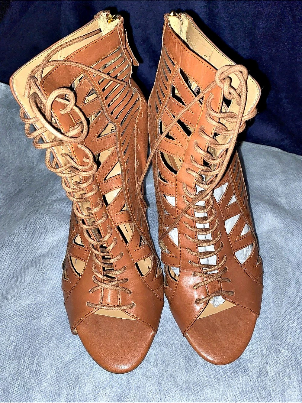 Nine West Brown Lace-Up Heels